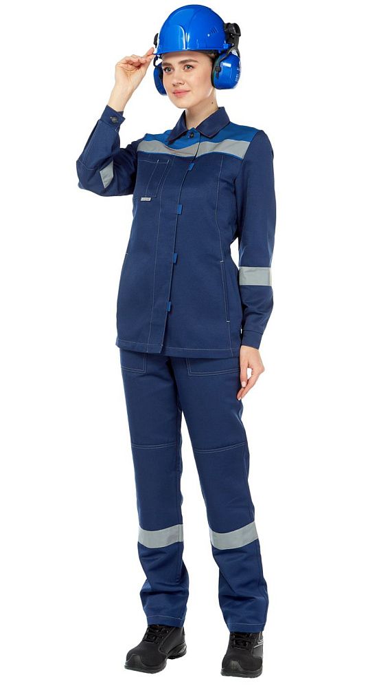 Костюм женский рабочий летний Тимбер синий-василек с ПК